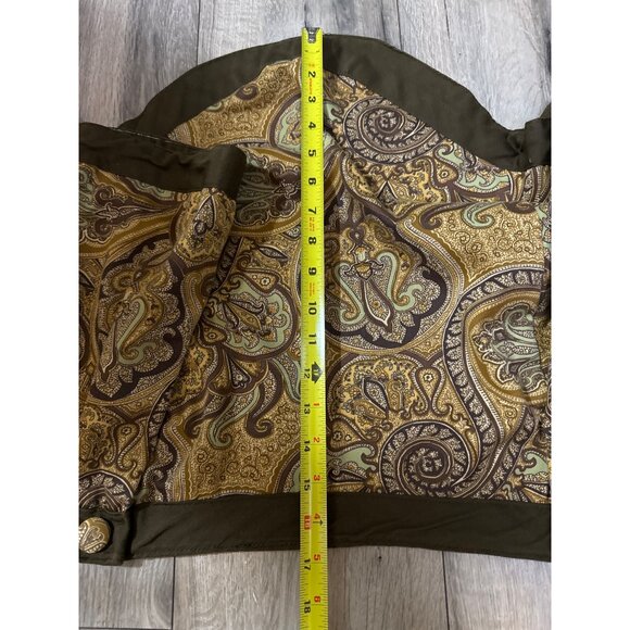 Vintage Waverly Paisley Pattern Scallop Lined Gathered Valance Curtain Tan & Bro - Picture 10 of 10